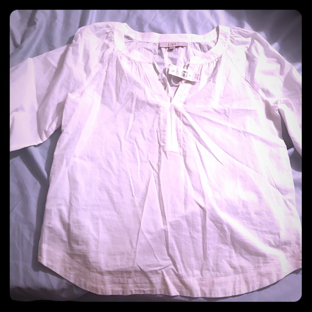 Flowy white top from The Loft